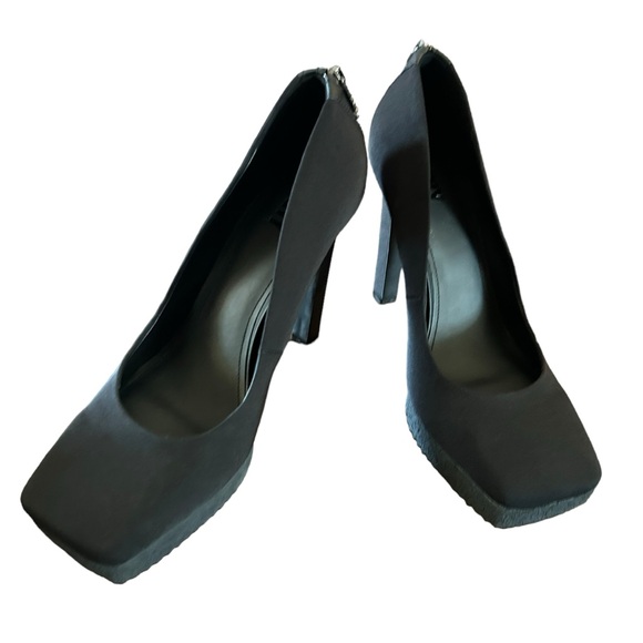 DKNY Zayne Platform Pumps Square Toe Dressy Sleek Stiletto Heels Black Size 9.5 - Picture 3 of 11
